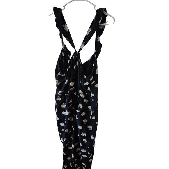 Ann Taylor Loft Sz 14 Jumpsuit Pants Romper Blue Lily Floral Overalls - Picture 4 of 11